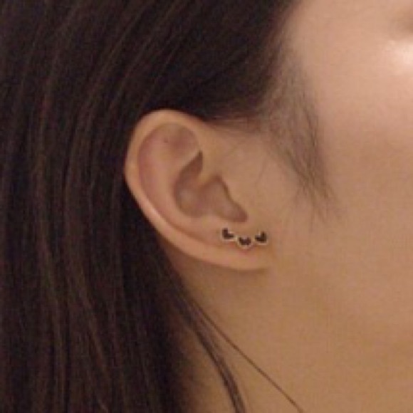 NEW!💙💎ADORABLE!💛🖤🖤🖤💛GOLDEN BLACK HEARTS💎💙 - Picture 4 of 16